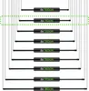 A diagram showing different lengths of drying racks with measurements. Produktbild-Vorschau