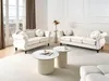 BELIANI 3-Sitzer Sofa Hellbeige Gepolstert Gesteppt mit Produktbild-Vorschau 3