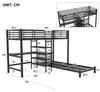 Hochbett 90 x 200 cm , Schwarz , MDF und Metall , Produktbild-Vorschau 8