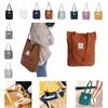 Damen Cord Shopper Tasche in Hellgrau – Große Produktbild-Vorschau 2