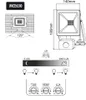 Diagrams and controls for an LED floodlight. Produktbild-Vorschau