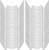 Two stacks of silver greenhouse clips on a white background. Produktbild-Vorschau