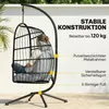 Outsunny Hängesessel mit Gestell faltbar Polyrattan Produktbild-Vorschau 4