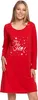 A woman wearing a red Christmas-themed nightgown. Produktbild-Vorschau
