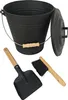 Relaxdays Ascheeimer mit Deckel, 15 Liter, inkl. Aschebesen Produktbild-Vorschau 1