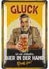 Blechschilder Retro GLÜCK IST EIN BIER - Biertrinker Produktbild-Vorschau 1