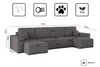A diagram showing the dimensions of a sectional sofa. Náhled obrázku produktu