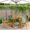 Gartenstühle Verstellbar 4 Stk. Grün Stoff und Massivholz Produktbild-Vorschau 2