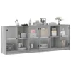 vidaXL Knihovna s dvířky Grey Sonoma 204x37x75 cm Materiál Náhled obrázku produktu 5