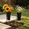 Grabvasen mit Erdspieß, 2er-Set, schwarz, Metall, 34,5 cm Produktbild-Vorschau