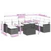 Möbel 9-tlg. Garten-Sofagarnitur mit Kissen Schwarz Poly Produktbild-Vorschau 11