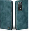 A teal flip-style phone case for a Xiaomi Redmi Note 11 is shown from two angles, front and back. Produktbild-Vorschau
