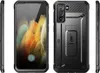 Three views of a black smartphone case with a kickstand. Náhled obrázku produktu