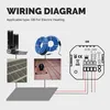 A wiring diagram for electric heating systems, showing various components and their connections to a thermostat. Produktbild-Vorschau