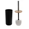 A black toilet brush holder and brush set against a white background. Voir les images du produit
