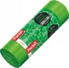 A roll of green trash bags with white illustrations of bottles and glasses. Podgląd zdjęcia produktu