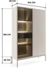 Moderne Geriffelte Hochvitrine LAGOS W2D1SZ Kaschmir Matt Produktbild-Vorschau 3