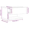 A diagram showing the dimensions of a nightstand. Produktbild-Vorschau