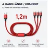 Câble de recharge 3 en 1 1,2 m USB vers USB-C Lightning Voir les images du produit 4