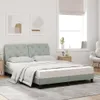 Bett mit Matratze Hellgrau 120x200 cm Samt Produktbild-Vorschau 3