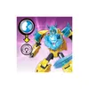 A yellow and blue Transformer robot with transparent blue accents is shown against a purple and white background with stars. Náhľad obrázku produktu
