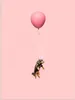 MuchoWow® Poster Dackel auf einem rosa Luftballon 90x120 cm Produktbild-Vorschau 1