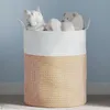 vidaXL Úložný kôš hnedý a biely Ø38x46 cm bavlna Náhľad obrázku produktu 2