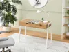 A modern desk setup in a well-lit room, featuring a desk, chair, plant, and artwork. Voir les images du produit