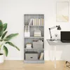 vidaXL Knihovna Grey Sonoma 60x24x143 cm Materiál na bázi Náhled obrázku produktu 3
