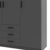 Spell Kleiderschrank B183 cm 4 Türen und 3 Schubladen matt Produktbild-Vorschau 14