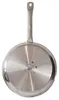 The underside of a stainless steel frying pan with a handle. Produktbild-Vorschau