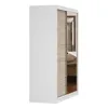 Schwebetürenschrank Kleiderschrank 150 cm Weiß/Sonoma mit Produktbild-Vorschau 8