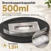 ZMH Bioetanolowy kominek stołowy, owalny, 35 cm, ze stali Podgląd zdjęcia produktu 6