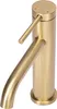 A close-up studio shot of a gold-brushed low basin faucet. Anteprima dell’immagine prodotto