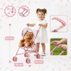 Puppenwagen Klappbar – Rosa Spielzeug-Buggy mit Sonnendach Produktbild-Vorschau 3