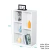 Bibliothèque, Étagère sur pied en MDF blanc avec 5 Voir les images du produit 2