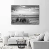 Leinwandbild gräser am strand - schwarz-weiß 90x60 cm Feeby Produktbild-Vorschau 2