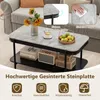 COSTWAY Salontafel, 2-laags bijzettafel met oppervlak van Productafbeelding-voorbeeld 5