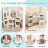 A collage showing a children's vanity set and desk, along with four circular images of children engaged in various activities. Náhľad obrázku produktu
