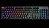 A top-down view of a black mechanical keyboard with RGB backlighting. Produktbild-Vorschau