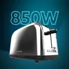 A chrome toaster is shown against a blue gradient background with neon text. Anteprima dell’immagine prodotto