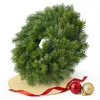 Kunstmatige, groene kerstkrans, half gebonden, gemaakt van Productafbeelding-voorbeeld 1