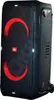 A black JBL PartyBox 310 speaker with red LED lights. Produktbild-Vorschau