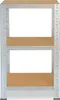 A metal shelving unit with three wooden shelves, shown against a white background. Anteprima dell’immagine prodotto