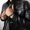 SERASAR | Lederarmband für Männer [Helix] mit Silber Produktbild-Vorschau 3