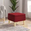 vidaXL Hocker mit Holzbeinen Weinrot Stoff Produktbild-Vorschau 2