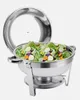 6 Liter Edelstahl Chafing Dish Speisenwärmer Suppentopf Produktbild-Vorschau 3
