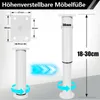 Jopassy 4X nábytkové nožičky 18-30cm rozťahovacie（biele） Náhľad obrázku produktu 2