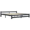 vidaXL Massivholzbett Dunkelgrau Kiefer 200x200 cm -  Produktbild-Vorschau 3