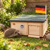 Igelhaus mit Rattenklappe und Deutschlandfahne wetterfest Produktbild-Vorschau 2